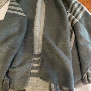 Gray Striped Shawl blanket wrap